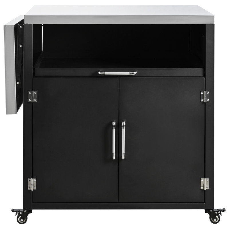 Armoire d'extérieur polyvalente avec surfaces de travail pliables et extensibles