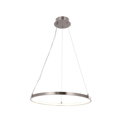 Luminaire suspendu simple DEL en nickel brossé