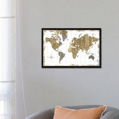 Gilded Map - Painting on Canvas