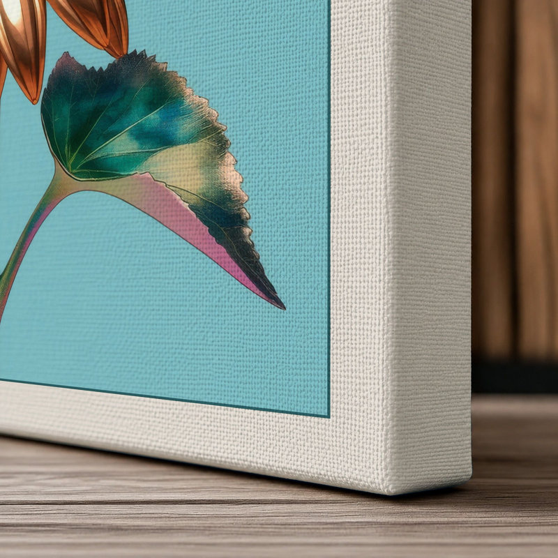 Sunflower Study Botanical - Wrapped Canvas, 36x24 - 91.4 x 61.0 cm, Cream Border