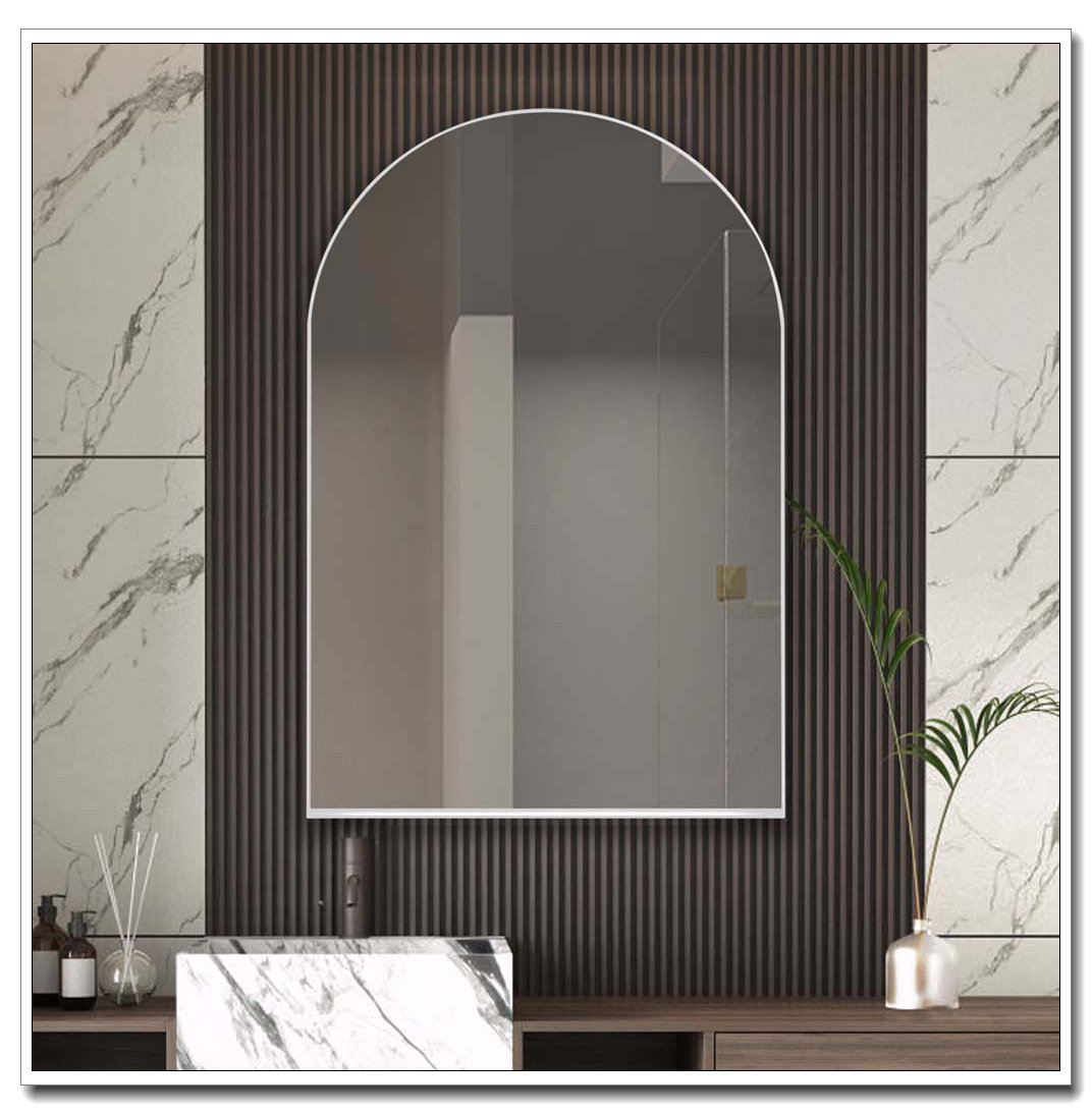 Ebern Designs 24X36 Inch Arched Recessed Medicine Cabinet, Metal Framed ...