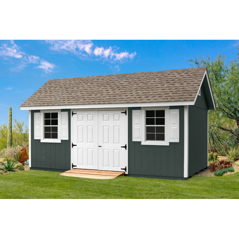 10 ft. W x 18 ft. D Manufactured Wood Storage Shed, With Floor