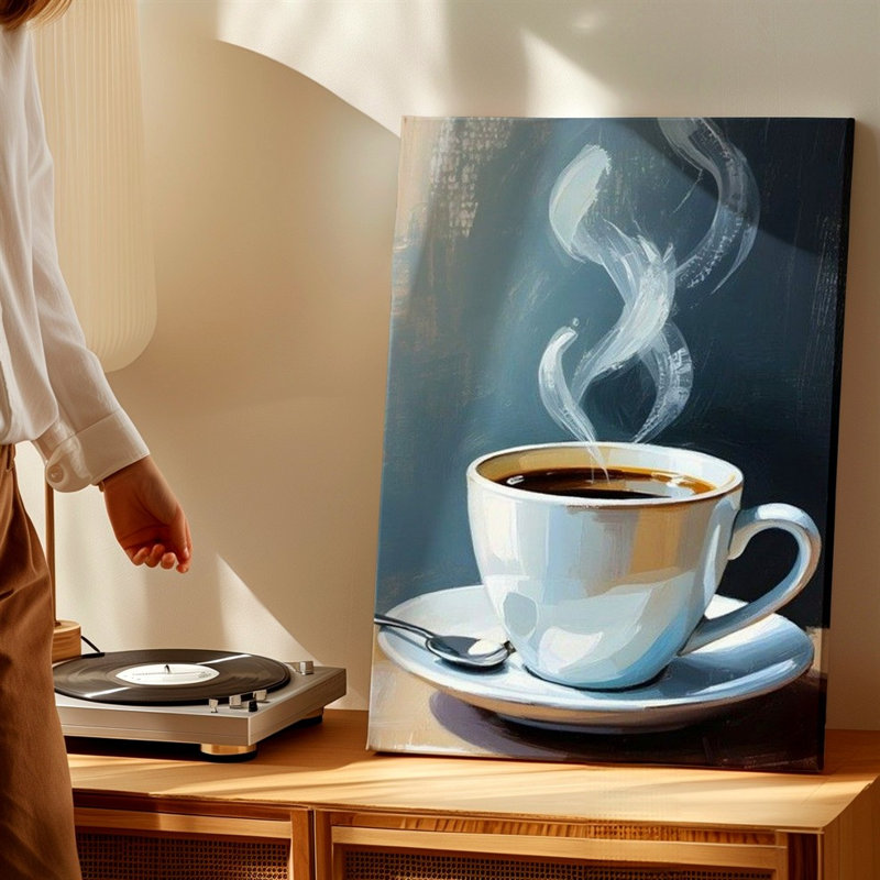 Café tasse cuisine café nature morte, impression d'art sur toile, décor de cuisine, décoration murale galerie, œuvre d'art élégante, pour canapé-lit, couloir d'entrée, Home appartement Loft