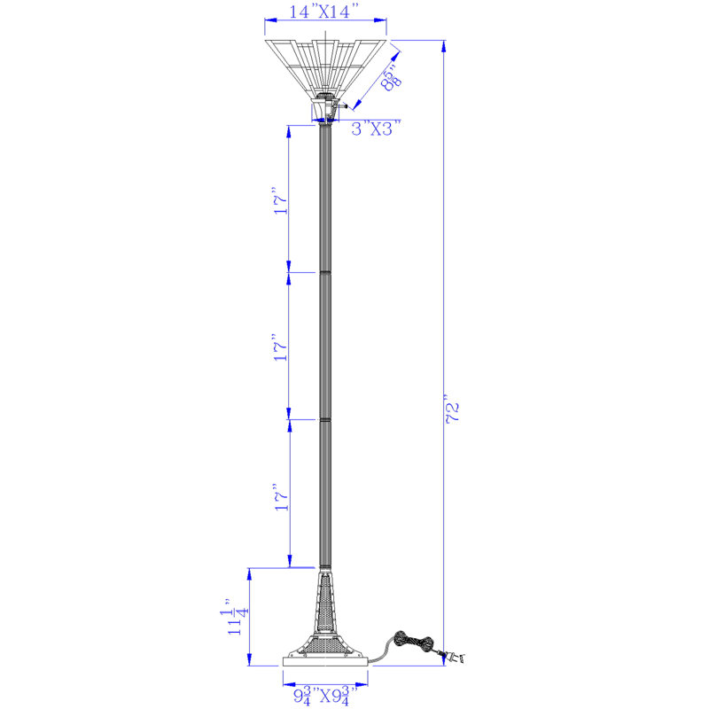 Torchère 150W à 3 voies en métal / résine 150W