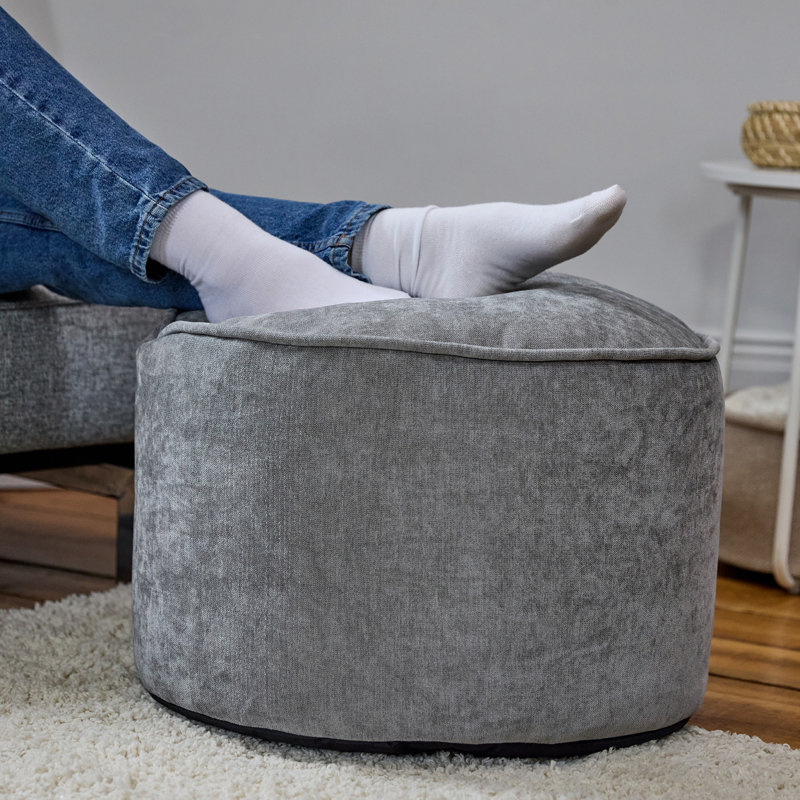 Milano Chenille Footstool, Grey