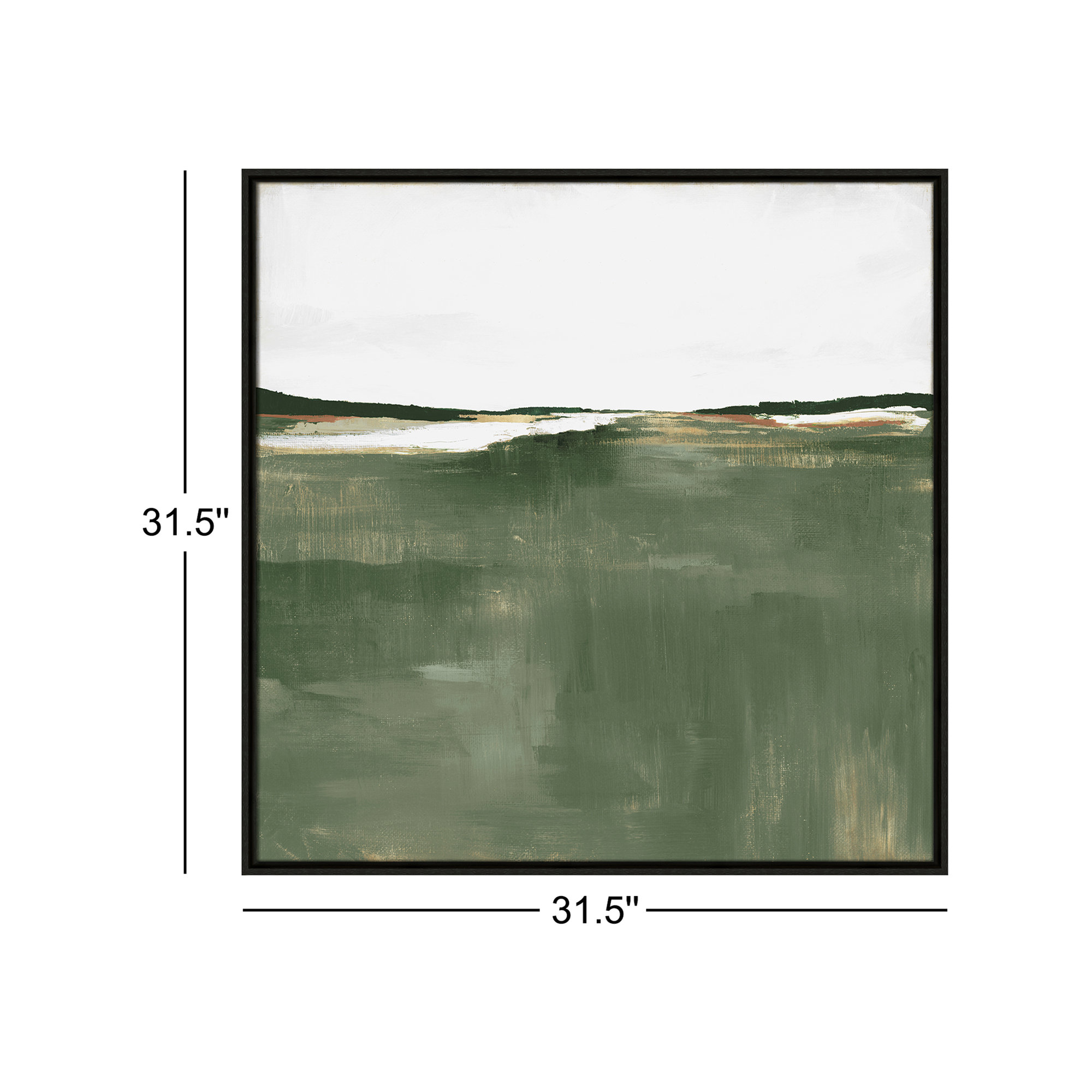 Green Sea by Dauntsey Z - Floater Frame Print on Canvas, 31.5" H x 31.5" W, Black