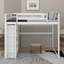 Lit mezzanine double avec tablettes et DEL-809838826