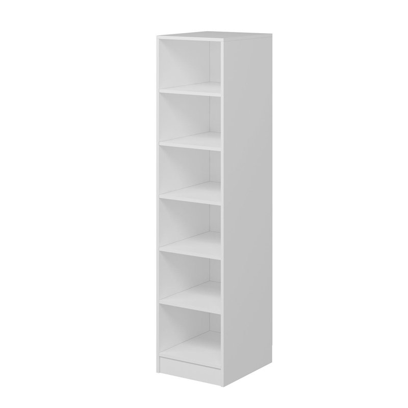 Armoire moderne blanche avec nombreuses tablettes, 17,7 po x 74,8 po x 20,5 po | 100% panneau de particules enduit de mélamine, épaisseur: 0,7 pouce | Conception élégante pour un rangement organisé, parfaite pour les chambres à coucher et les espaces de vie