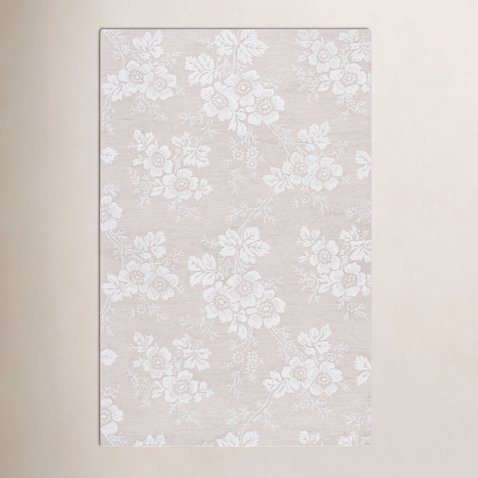 Hand-Tufted Wool Floral Rug, Rectangle 9' x 12'