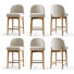 25.5" Modern Upholstered Counter Stools With Solid Wood Legs (Set Of 6)