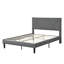 Lit tapissier pleine grandeur gris avec tête de lit, sommier avec sommier, support en bois robuste, sans sommier, assemblage facile, capacité de charge maximale de 500 lb, lattes de la plate-forme de retenue grise