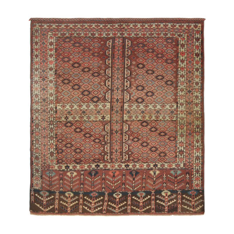 Antique One-of-a-Kind 4'X6' Hand Knotted Area Rug