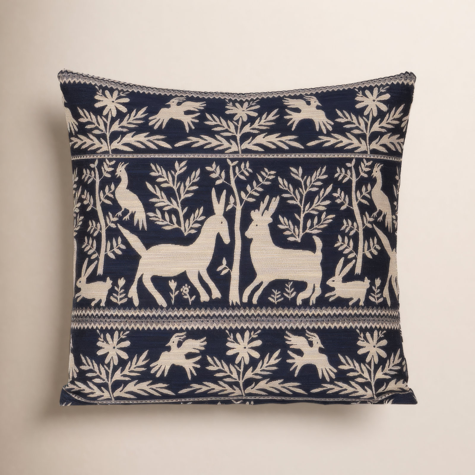 Leandra Folk Animal Throw Pillow, Feather, Square 16"