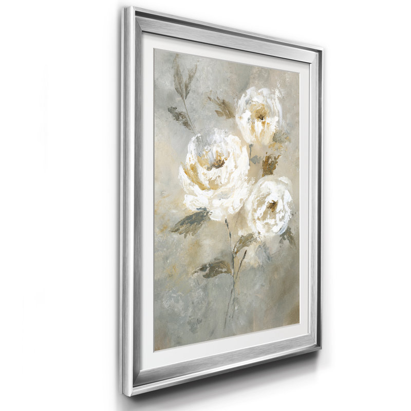 Doux et audacieux II - Cadre photo, reproduction d'art sur papier, H 26,5 po x l 36,5 po x P 1,5 po, Argent