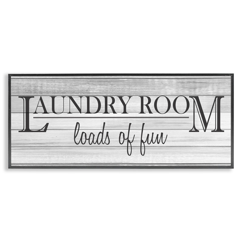 «Fun Laundry Laundry», H 13 po x l 30 po x P 1,5 po, Giclée encadrée noir minuit