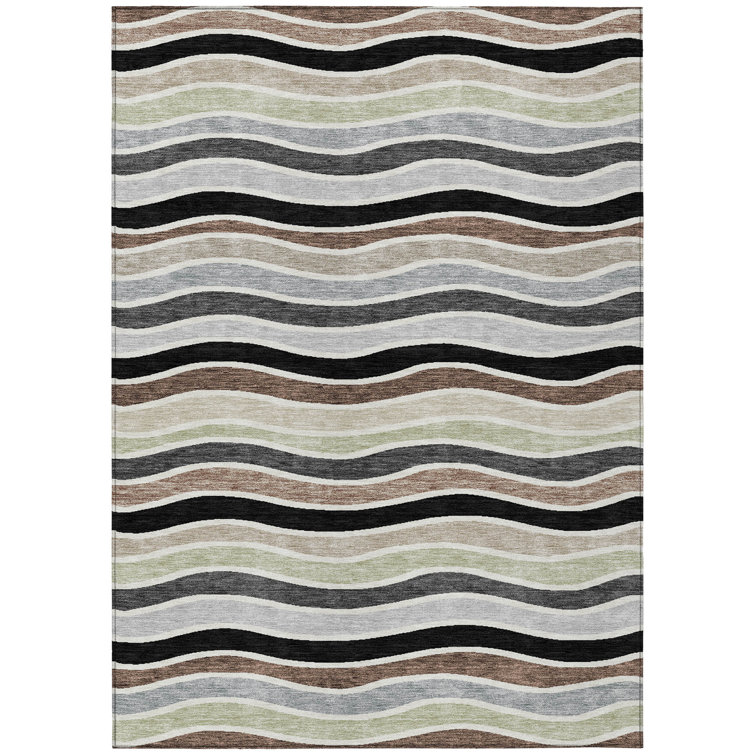 Machine Washable Indoor/Outdoor Micelotta ACN2333 Stripes Rug