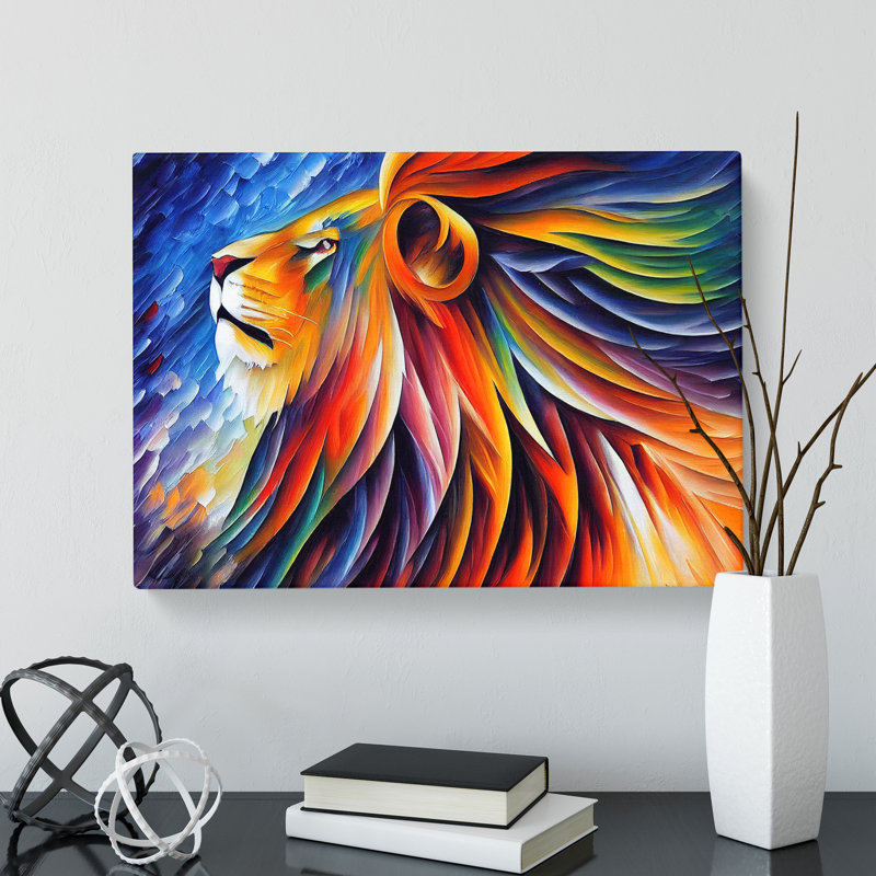 Lion Painting Vol.4 Abstract - Wrapped Canvas, 35cm H x 50cm W x 3cm D