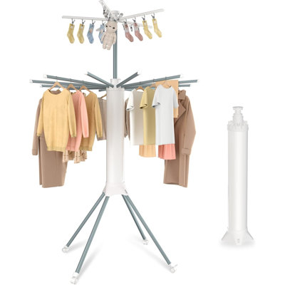 Séchoir à vêtements à 2 niveaux pour poulpe - pliable avec roulettes