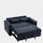 61.4-inch Extendable Sofa Bed Convertible Sofa, Modern Adjustable Back Sofa, Blue