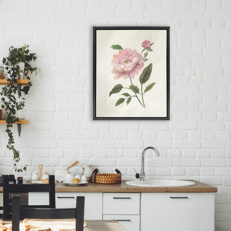 Cadre flottant Rosie Rose Flower Study, par Nan, Cadre flottant noir de jais, H 21 po x l 17 po