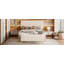 Ensemble de chambre à coucher 2 pièces avec cadre de lit tapissier grand format, repose-pieds en velours côtelé moderne-1392316486