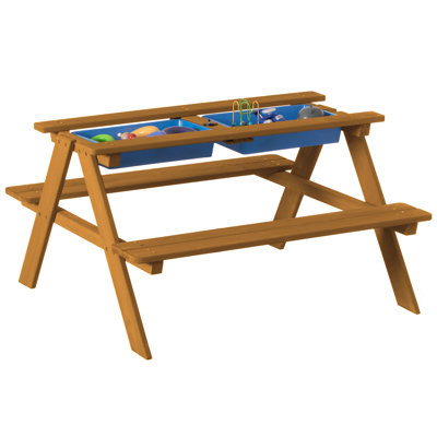 Takuo Rectangular 35'' L x 35'' W Outdoor Picnic Table