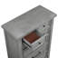 Commode haute Daisy, placage de manguier gris, 7 tiroirs, boutons bronze
