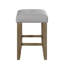 Ensemble de tabourets transitionnels à hauteur de comptoir 2 pièces, meubles de cuisine en bois avec siège en similicuir gris et gris