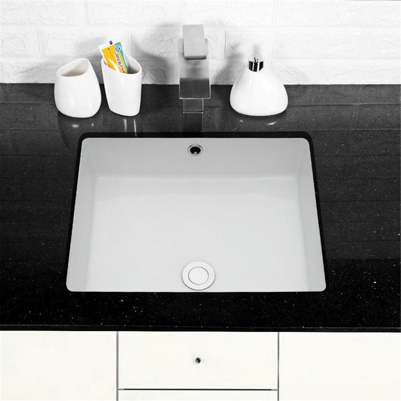Lavabo de salle de bain rectangulaire avec trop-plein Classic Design
