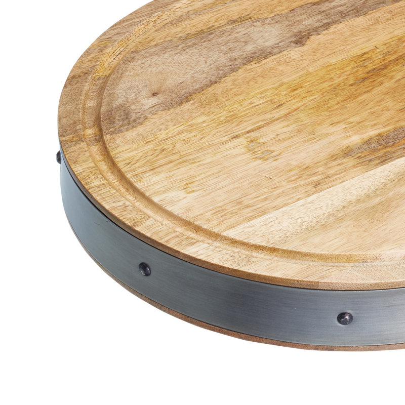 Industrial Kitchen Round Mango Wood Butchers Block