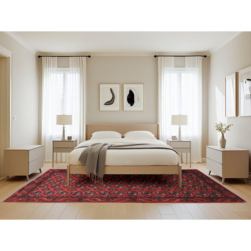 Tapis de style oriental rouge, Rectangle 5 pi x 8 pi