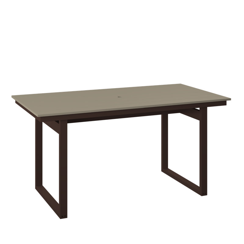  Table moderne à hauteur de comptoir de 38 po x 74 po. Bois vieilli et brun Tudor, Brun Tudor, H 36 po x l 74 po x P 38,5 po