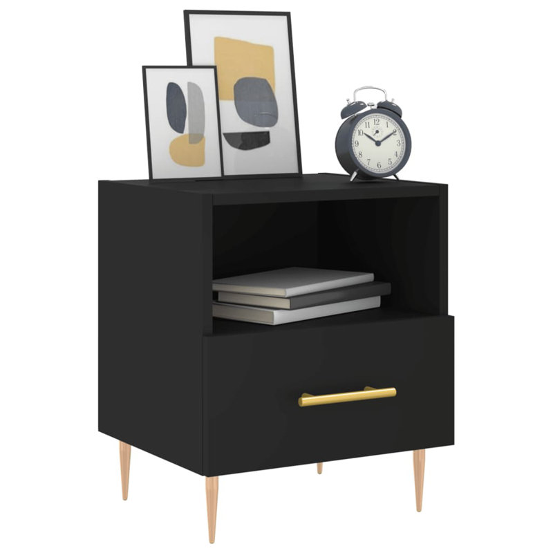 Linda Bedside Cabinets 2 pcs 40x35x47,5 cm Engineered Wood, White, Set of 2