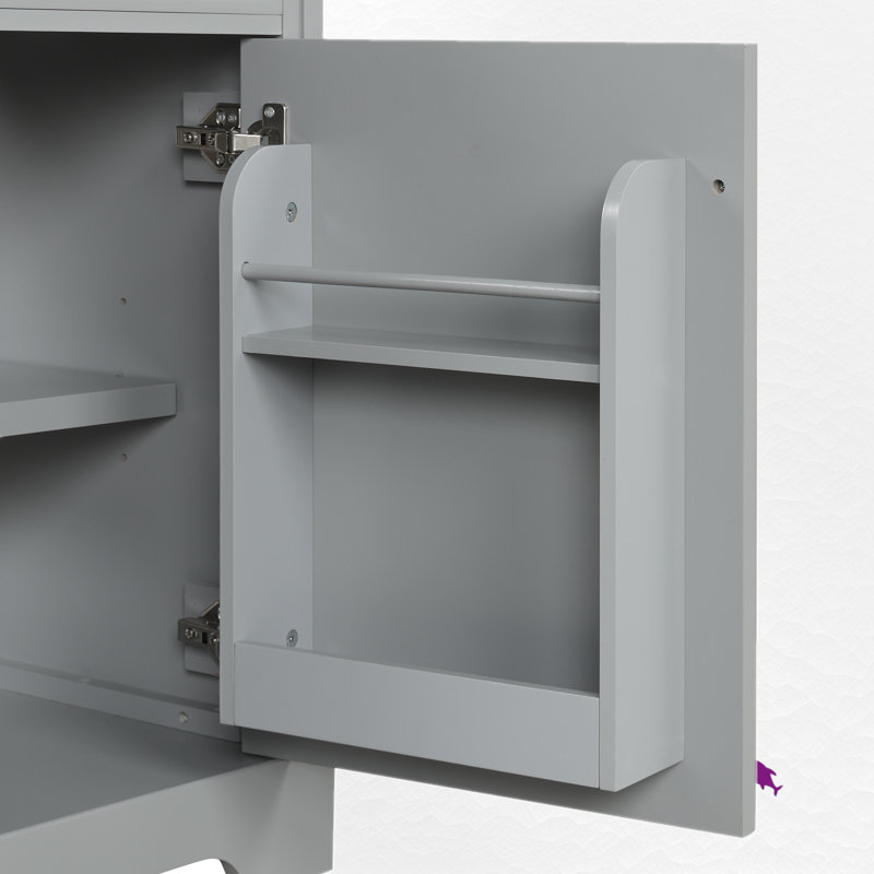 Meuble-lavabo simple 20 po avec comptoir en céramique, Gris