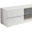 Meuble télé moderne blanc brillant avec 4 tiroirs et une console de 60 pouces de style élégant avec 4 tablettes de rangement pour la télévision