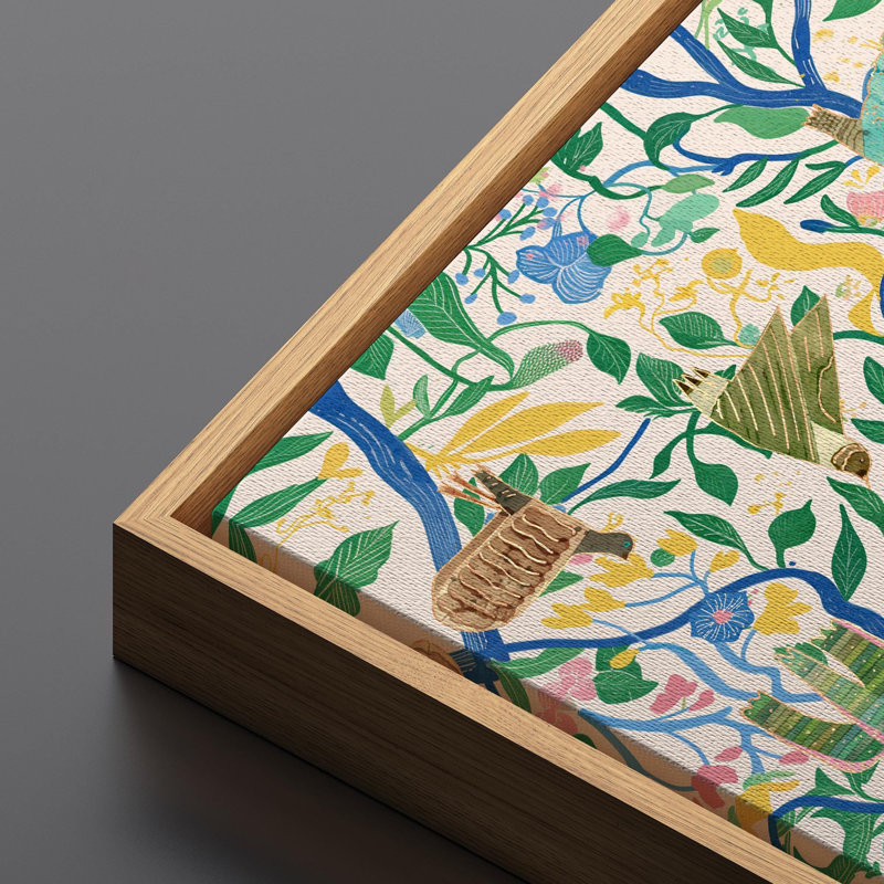 «Abstract Botanical Vine Extra Large», reproduction d'art sur toile encadrée, H 20 po x l 60 po, Naturel
