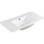 Lavabo 36 po en céramique pour salle de bain - blanc, avec trou de trop-plein, facile d'entretien, robinet pré-percé l 17,76 po x H 6,59 po x P 34,96 po