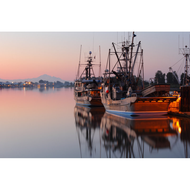 Steveston Wharf Dawn, British Columbia by Maxvis - Wrapped Canvas Print, 30cm H x 46cm W x 3.8cm D