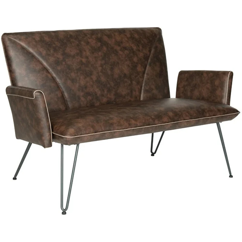 Dormilee 51.9'' Faux Leather Loveseat, Antique Brown Faux Leather