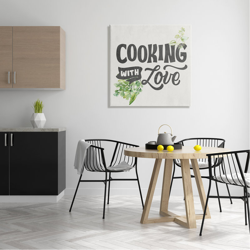Trinx Cooking With Love Phrase Canvas Wall Art Design By Kim Allen, L 30 po x H 30 po