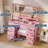 Makeup Vanity Desk Set with LED Mirror and Stool, Wood Frame with Glass Top, 8 Drawers, Built-In Power Outlets and USB Ports, Modern Style for Bedroom-1177362