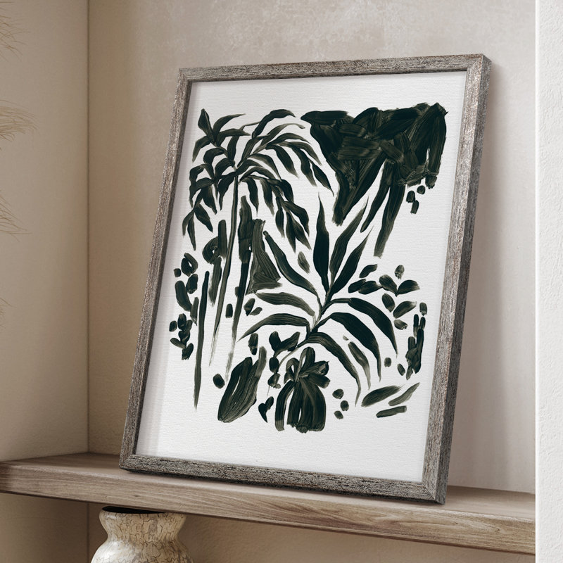 Ink Jungle II Framed Print - Solid Wood, 21" H x 17" W