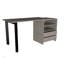 Bureau Malaui 120 gris clair avec deux pieds, deux tiroirs et deux tablettes pour les espaces de travail modernes
