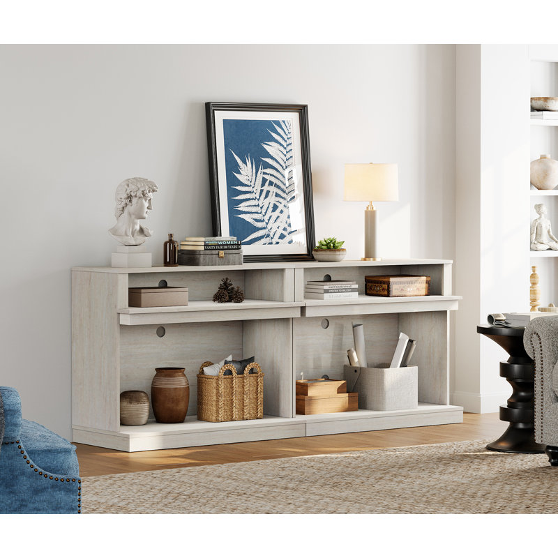 Gracie Oaks Set Of 2 Fireplace Farmhouse Entertainment Center For 85 Inch, White