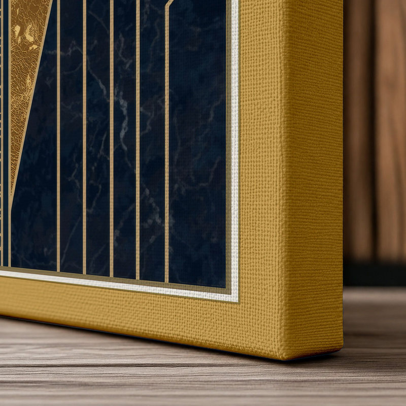 Sunburst Elegance Art Deco - Wrapped Canvas, 18x12 - 45.7 x 30.5 cm, Ochre Border