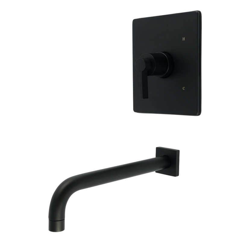Kingston Brass NuvoFusion Single-Handle Pressure Balanced Tub Faucet, Matte Black