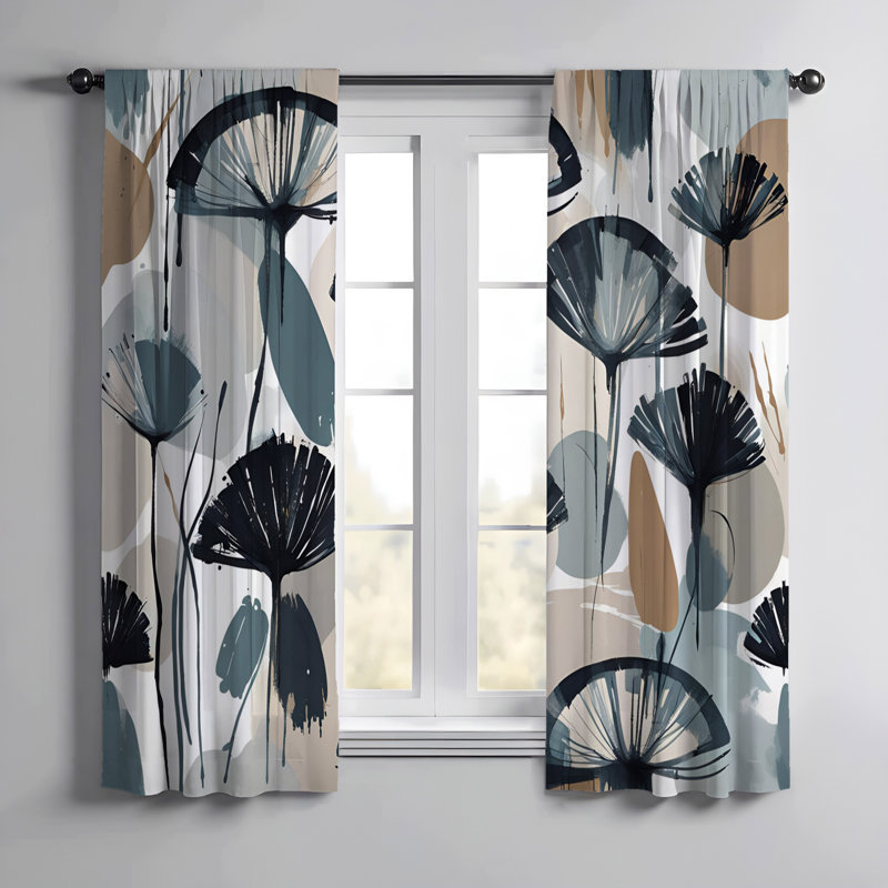 Paire de rideaux semi-transparents en polyester Earstine, L 20 po x L 52 po