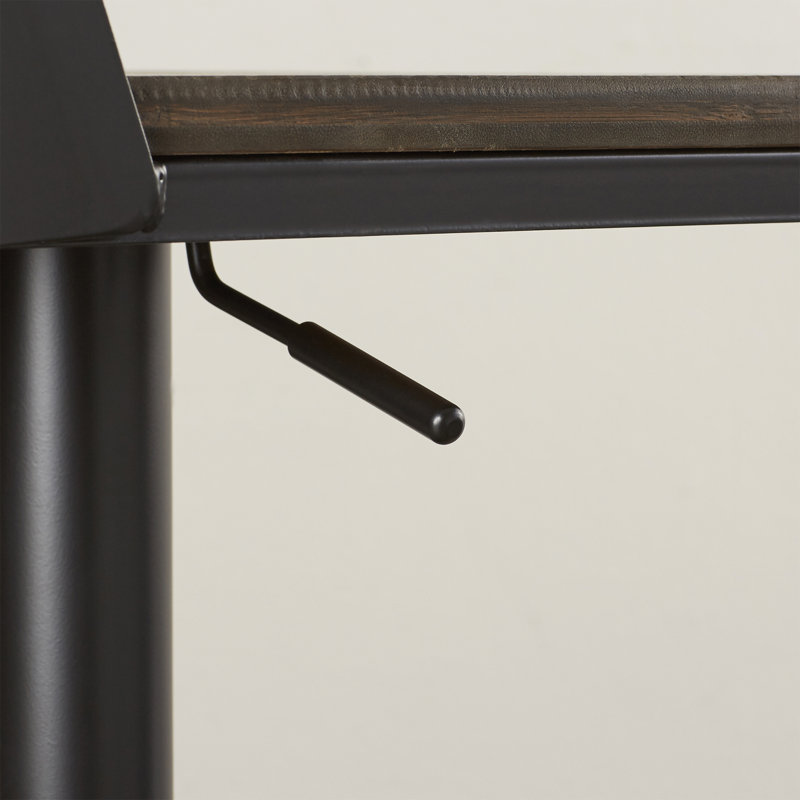 Flagler Swivel Adjustable Height Counter Stool with Metal Frame, Black/Espresso
