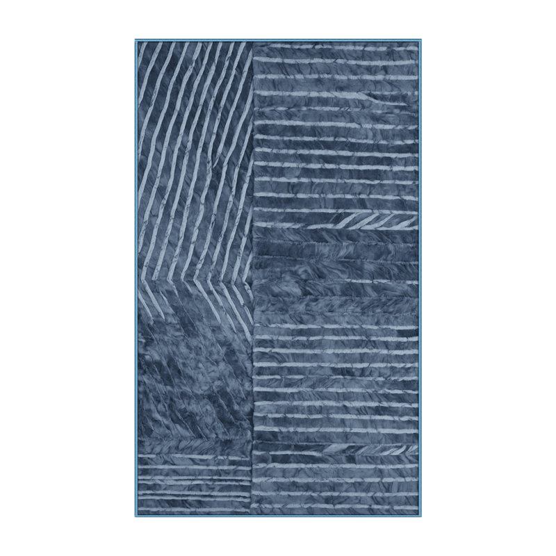Tapis bleu lavable à la machine, Rectangle 2 pi x 3 pi