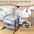 Twin Bassinet For 2 Babies, Double Bassinet For Twins With Music Toys, Mosquito Net & Storage Basket Portable Foldable Bedside Sleeper For Newborns, Grey-1601738908